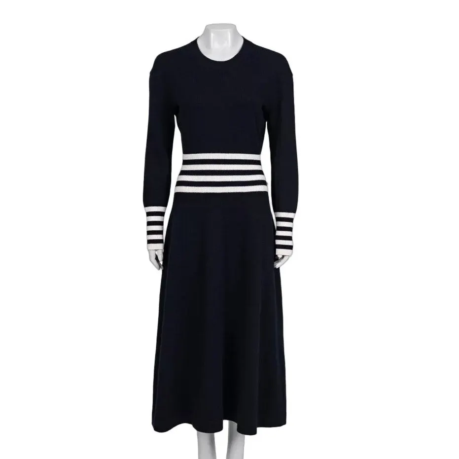 Chanel Fall 2016 Cashmere Knit Striped Maxi Dress Sz.48/4XL Pre-owned