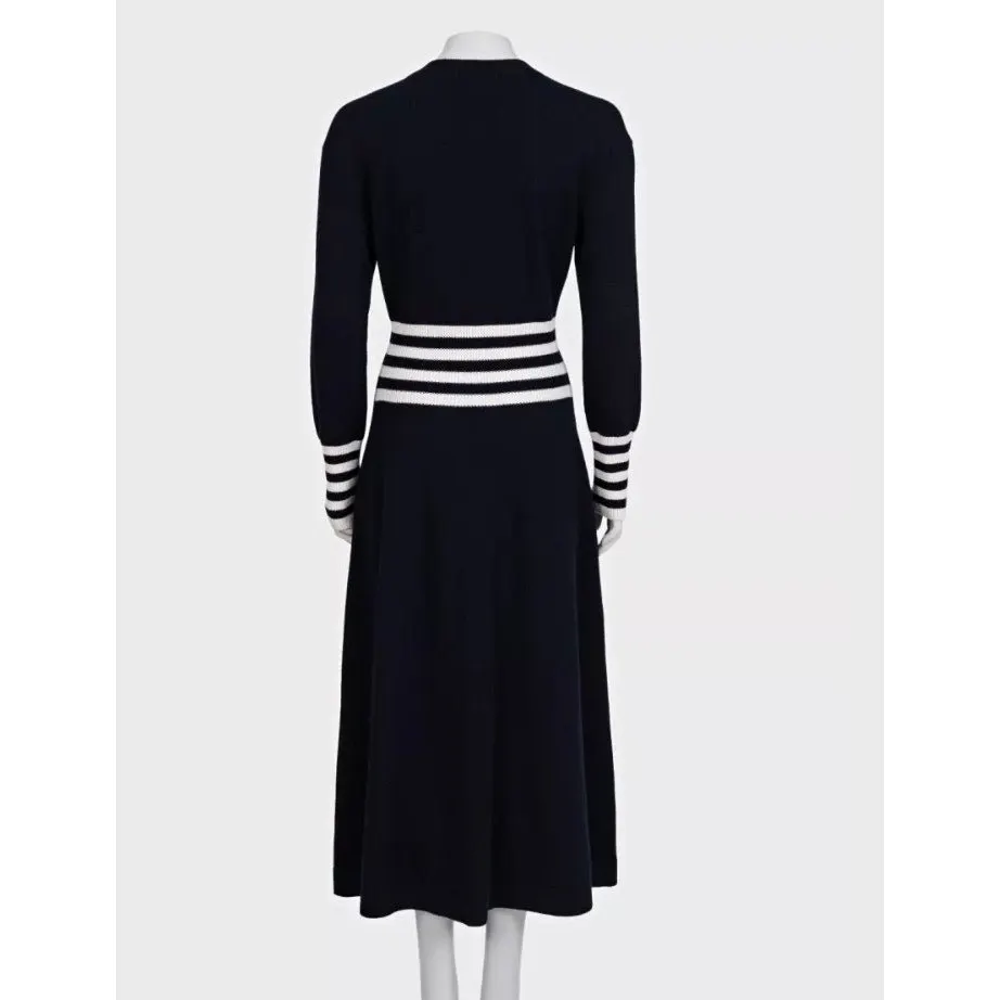 Chanel Fall 2016 Cashmere Knit Striped Maxi Dress Sz.48/4XL Pre-owned White Wool Good - Inside View
