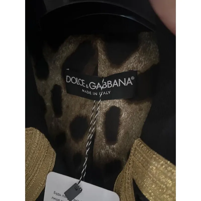 Dolce & Gabbana Black Virgin Wool Fitted Long Coat Pre-owned Black Wool Good - Box View