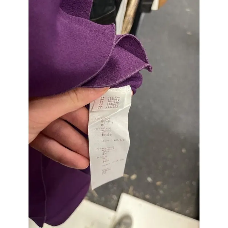 Louis Vuitton Purple Asymmetrical Draped Dress - Size M Pre-owned Purple Good - Box View