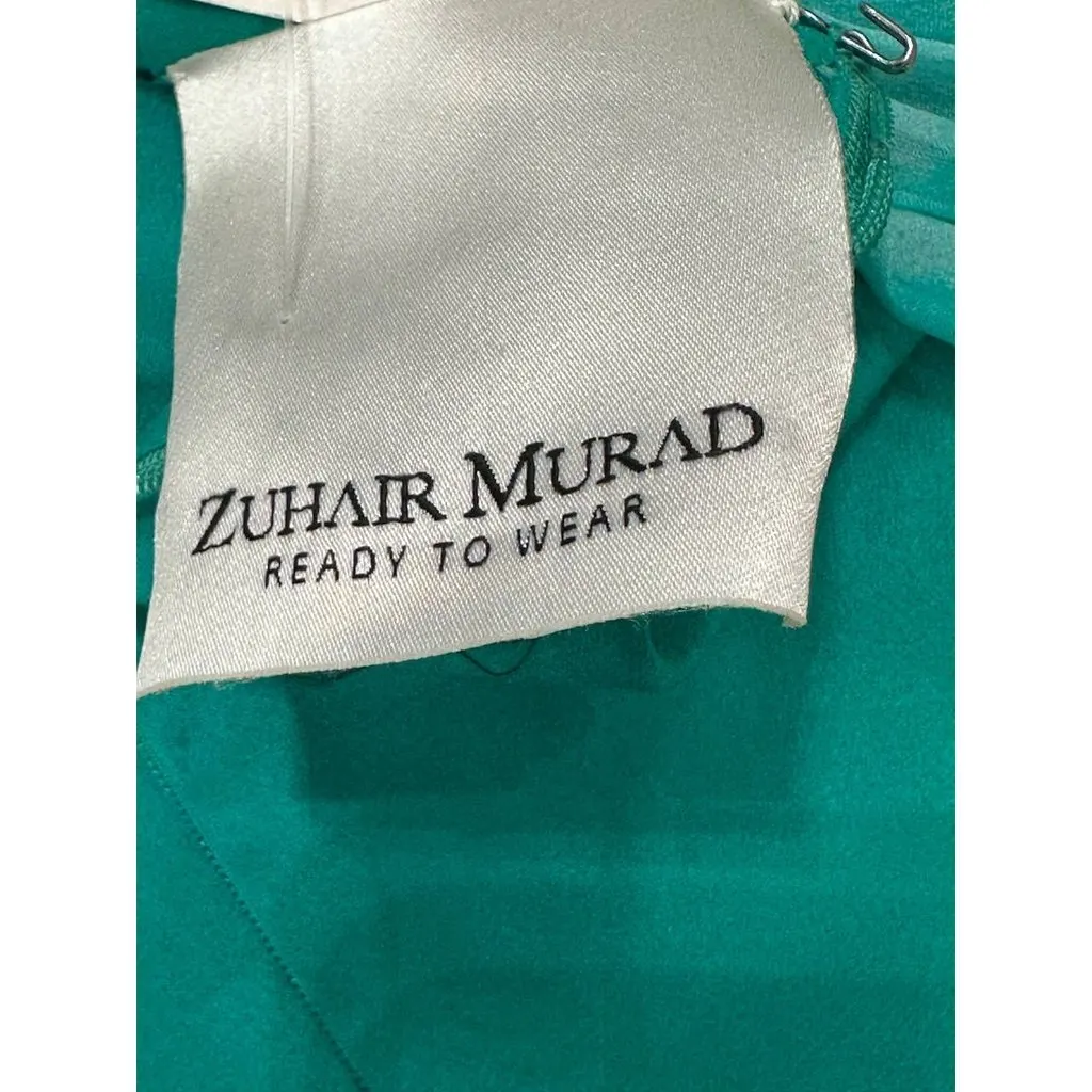 Zuhair Murad Silk Maxi Evening Gown Emerald Green IT 42 Pre-owned Green Silk Good - Back View