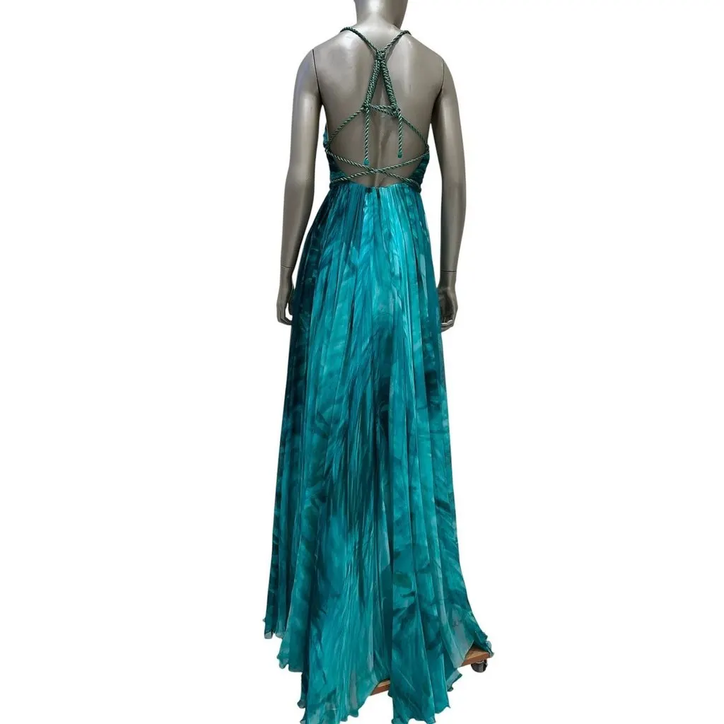 Zuhair Murad Silk Maxi Evening Gown Emerald Green IT 42 Pre-owned Green Silk Good - Inside View