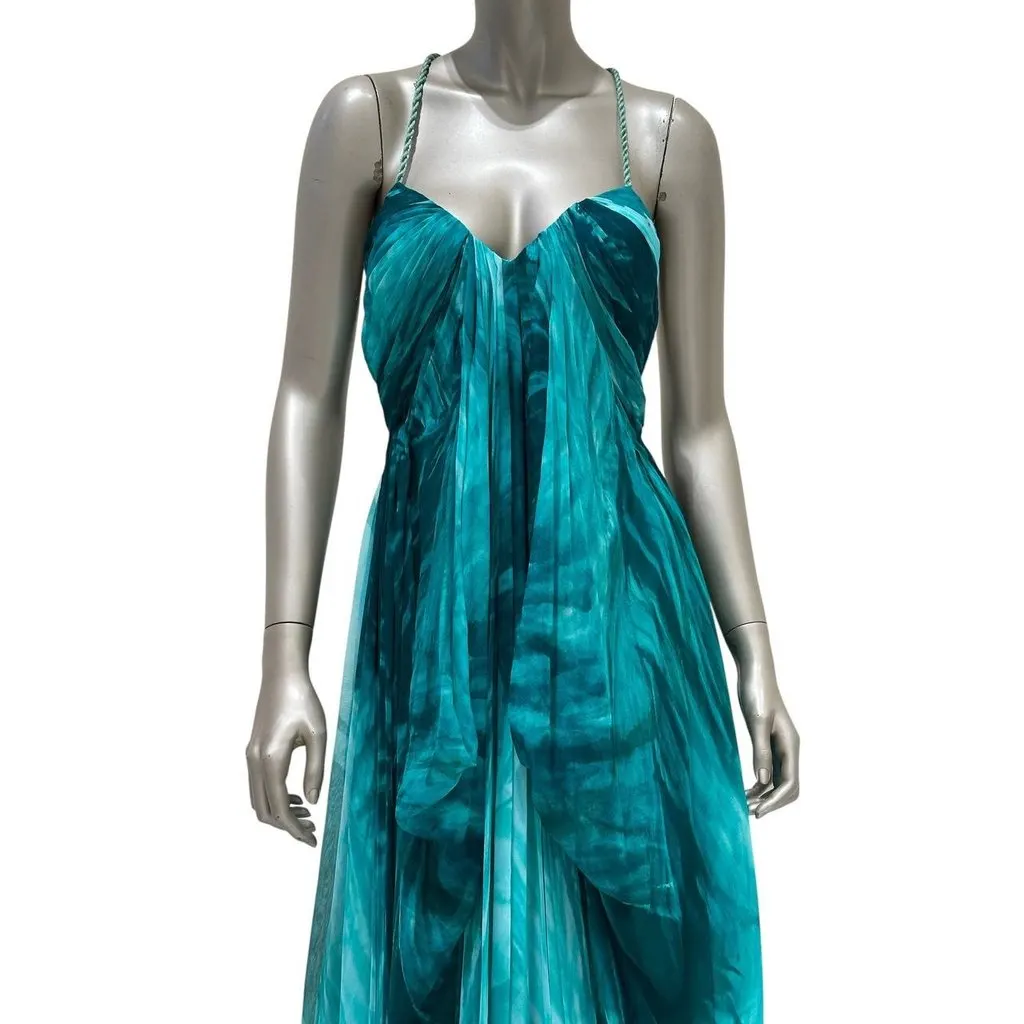 Zuhair Murad Silk Maxi Evening Gown Emerald Green IT 42 Pre-owned Green Silk Good - Box View