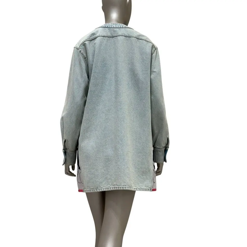 Chanel 21С Light Blue Denim Overshirt Jacket, FR 40 pre-owned Blue Denim Good - Back View