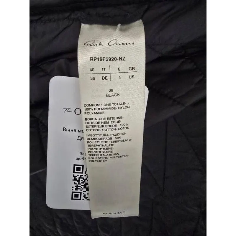 Rick Owens Black Straight Snap Button Jacket Coat IT 40 S Pre-owned Black Good - Box View