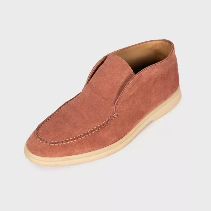 Loro Piana Brown Suede Leather Loafers Slip On Shoes Size 38 Pre-owned Brown Suede Good - Inside View