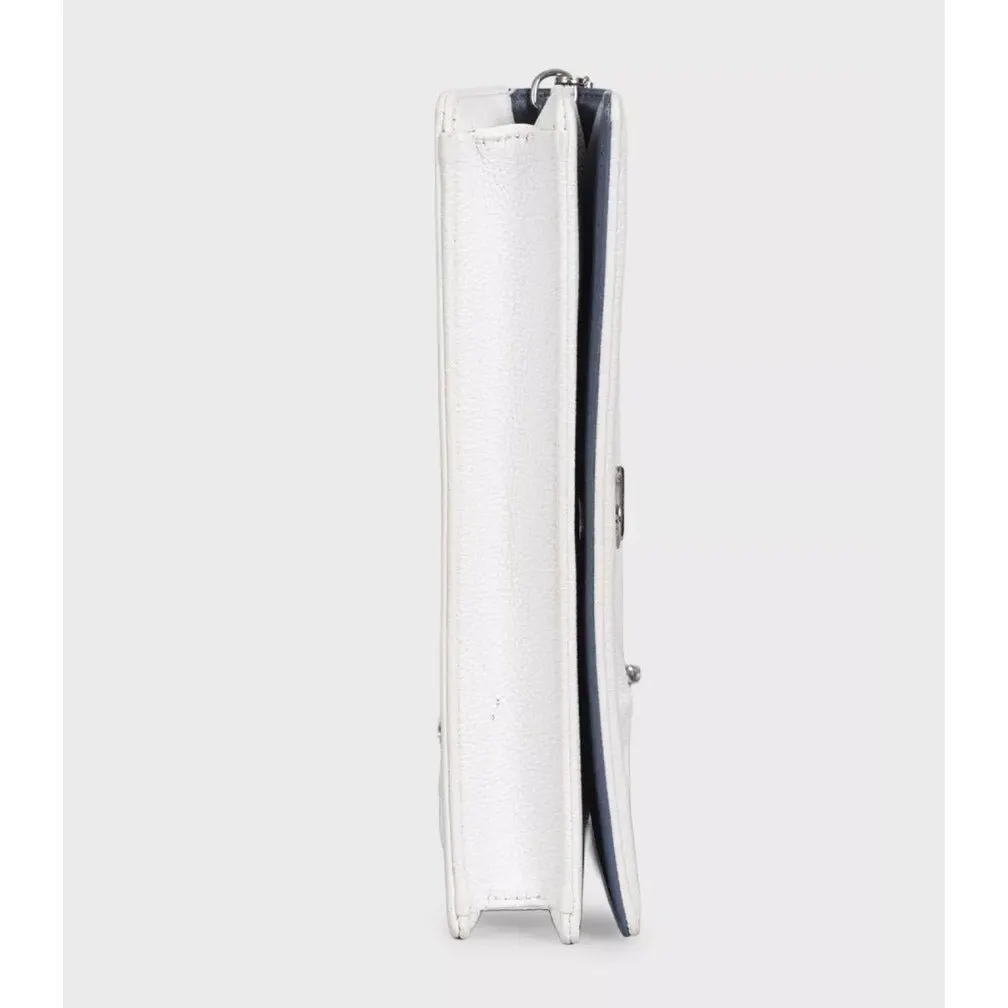 Christian Dior Diorama White Leather Chain Crossbody Wallet Pre-owned White Leather Good - Model View