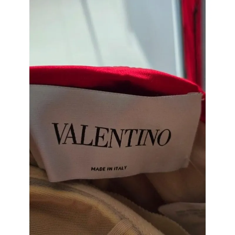 Valentino Red Silk Corset Bodycon Dress - Elegant US 6 S Pre-owned Red Silk Good - Box View