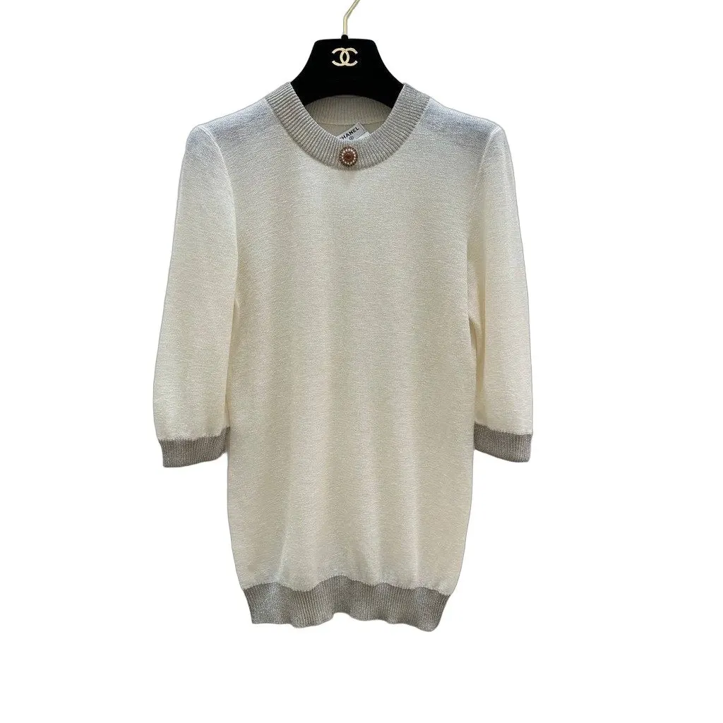 Chanel Cashmere Silk Lurex Knit Dress Tunic FR 36 Pre-owned