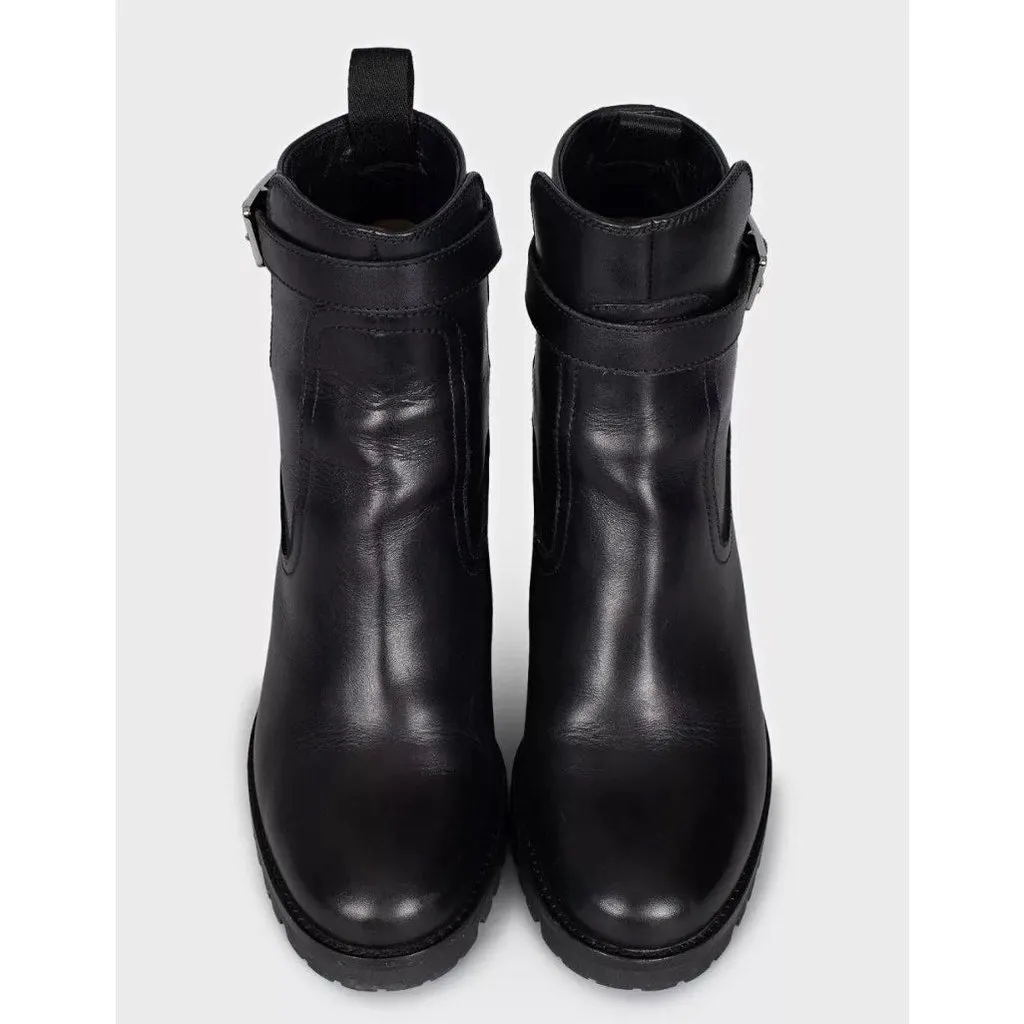 Christian Louboutin Black Leather Ankle Boots EU 36.5 Pre-owned Black Leather Good - Back View