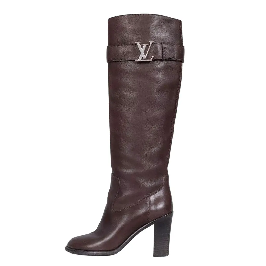 Louis Vuitton Brown Monogram Leather Boots EU 37 Pre-owned Brown Leather Good - Front View
