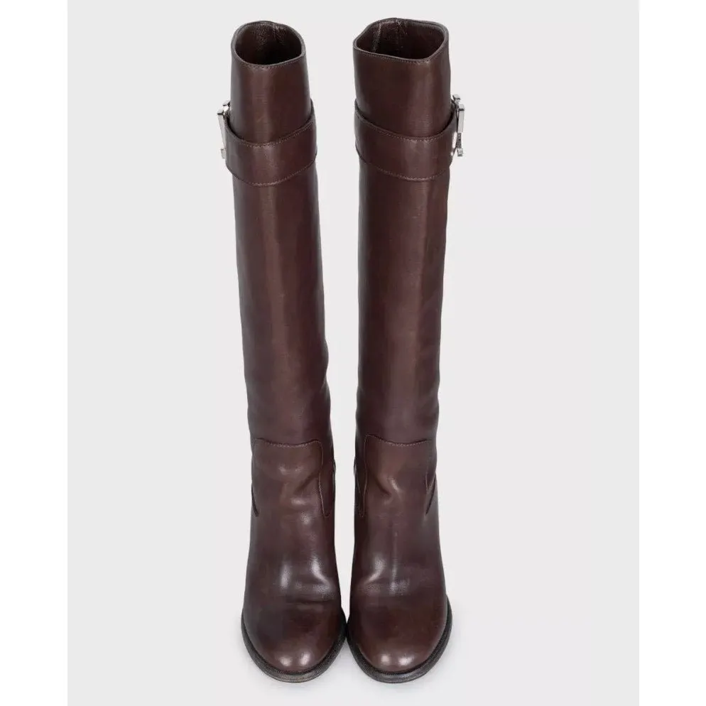 Louis Vuitton Brown Monogram Leather Boots EU 37 Pre-owned Brown Leather Good - Back View