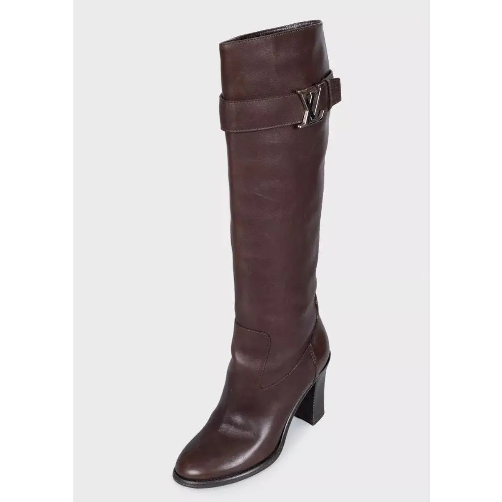 Louis Vuitton Brown Monogram Leather Boots EU 37 Pre-owned Brown Leather Good - Inside View