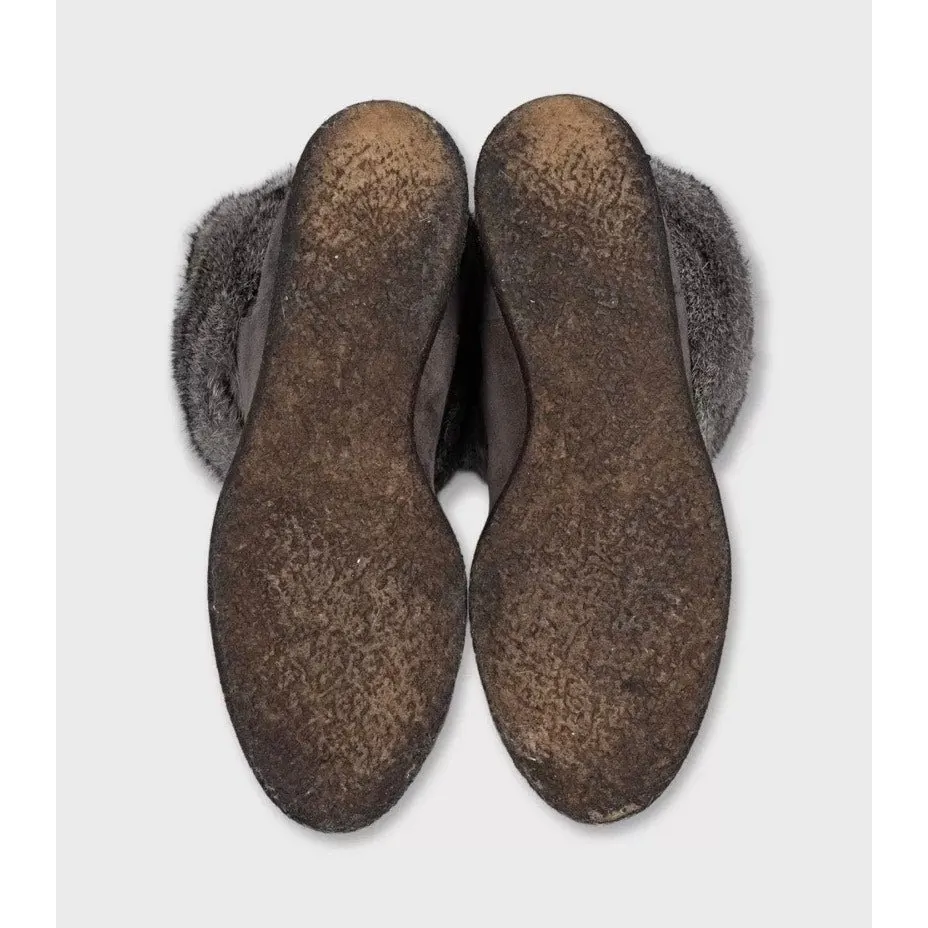 Dior Gray Suede & Fur Boots - EU 37.5 Pre-owned Grey Suede Good - Box View