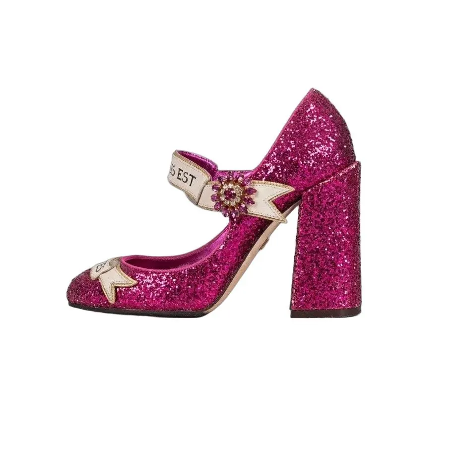 Dolce & Gabbana Pink Glitter Pumps - EU 36.5 Pre-owned Pink Leather Good - Front View