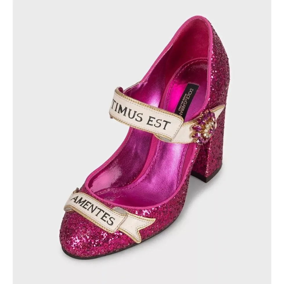 Dolce & Gabbana Pink Glitter Pumps - EU 36.5 Pre-owned Pink Leather Good - Inside View