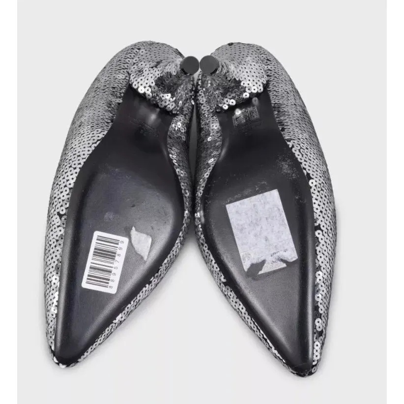 Balenciaga Gray Sequin Pointed Toe Pumps Sz.39 Pre-owned Grey Leather Good - Box View