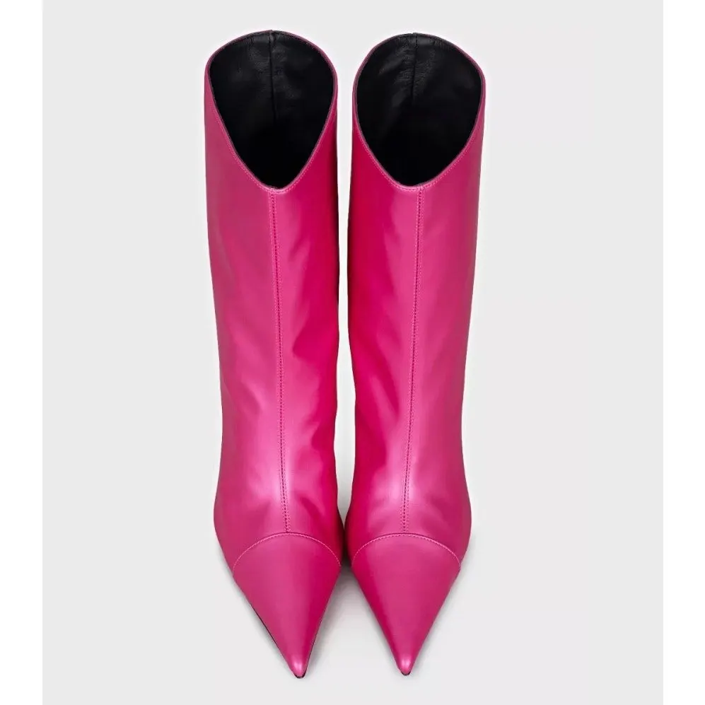 Alexandre Vauthier NWB Alexandre Vauthier Raquel 105 Pink Ankle Boots - EU 40 Pre-owned Pink Leather Good - Back View