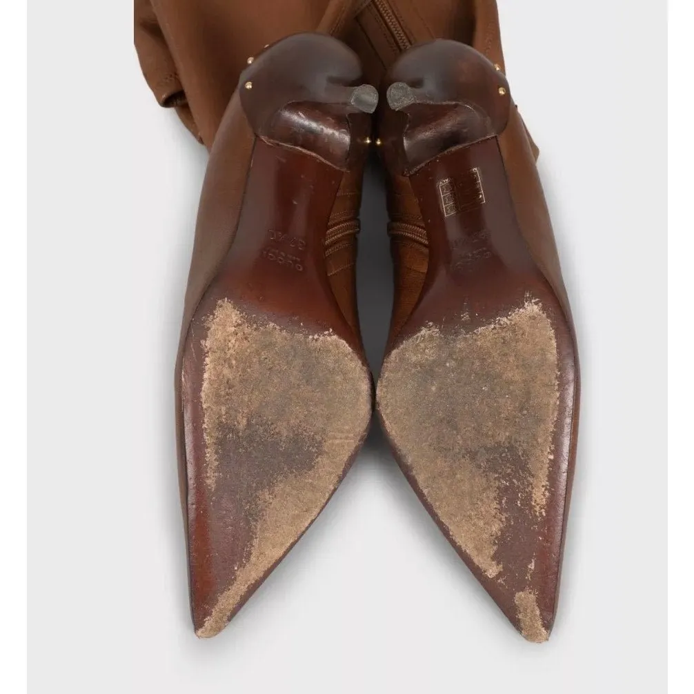 Gucci Brown Leather Over-The-Knee Boots — EU 37.5 Pre-owned Brown Leather Good - Box View