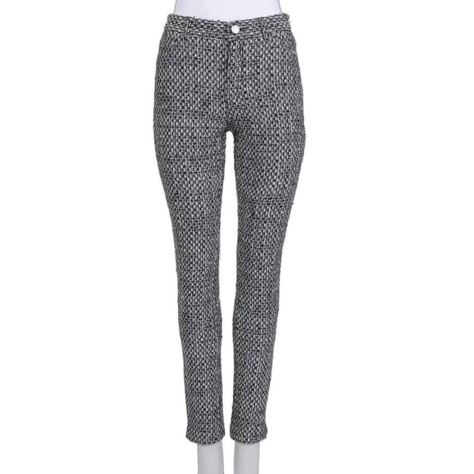 Chanel Black Tapered Trousers with Zipper Cuffs Sz.40 Pre-owned