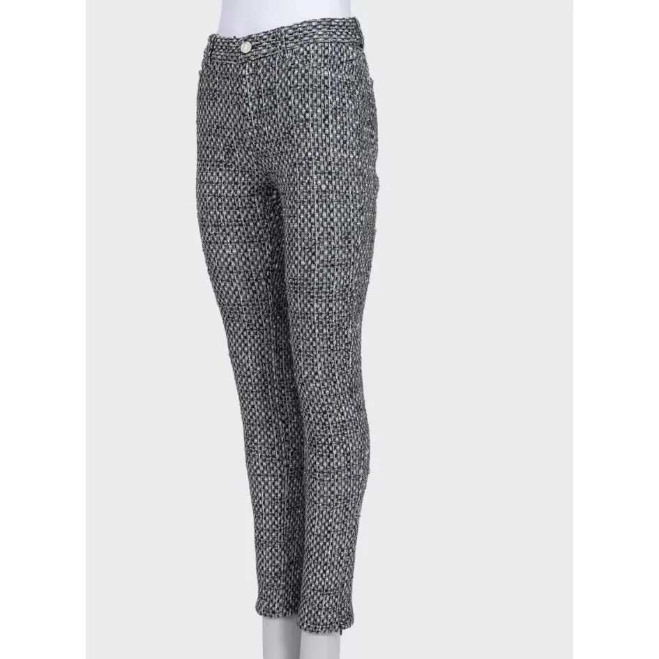 Chanel Black Tapered Trousers with Zipper Cuffs Sz.40 Pre-owned Black Silk Good - Back View