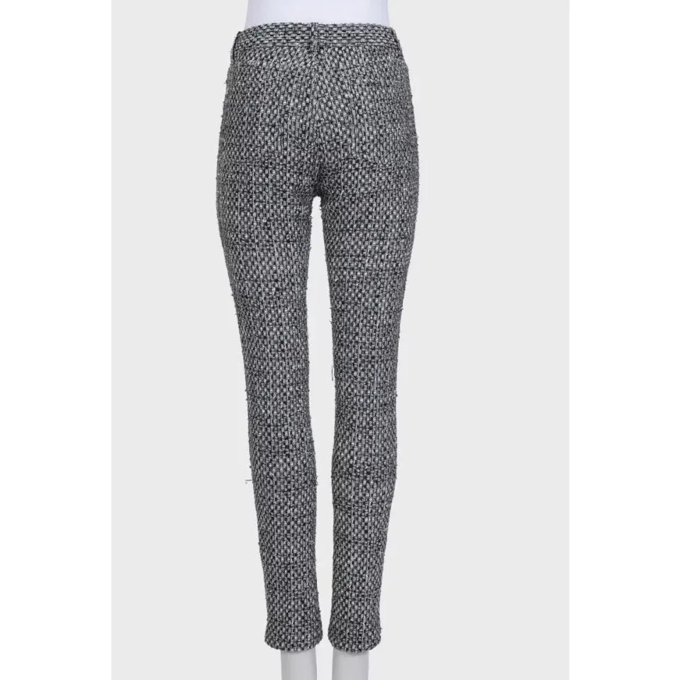 Chanel Black Tapered Trousers with Zipper Cuffs Sz.40 Pre-owned Black Silk Good - Inside View