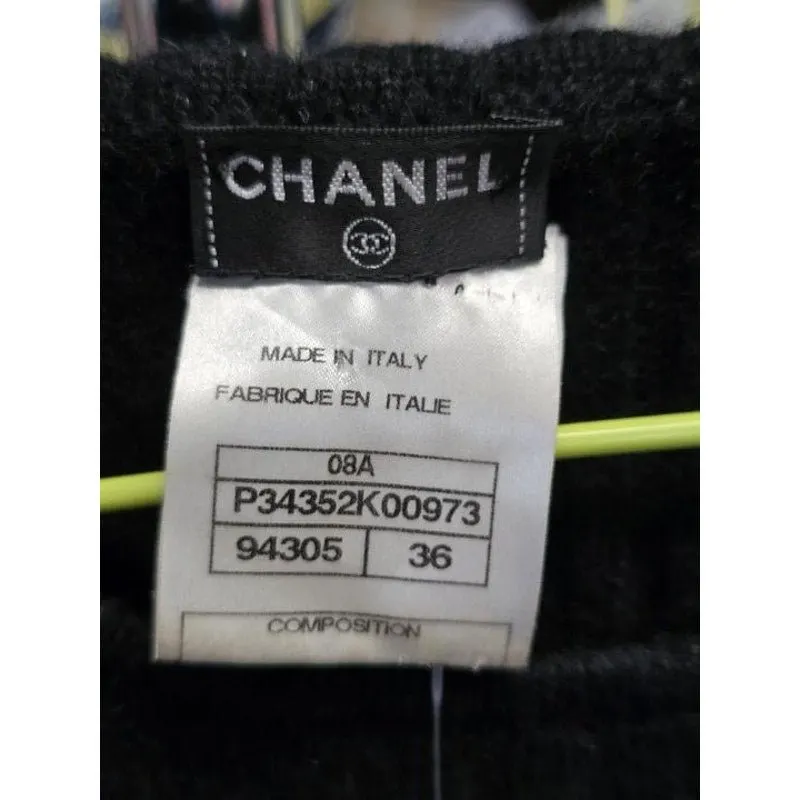Chanel Black 100% Cashmere Belted Dress - FR 36 / S Pre-owned Black Wool Good - Box View