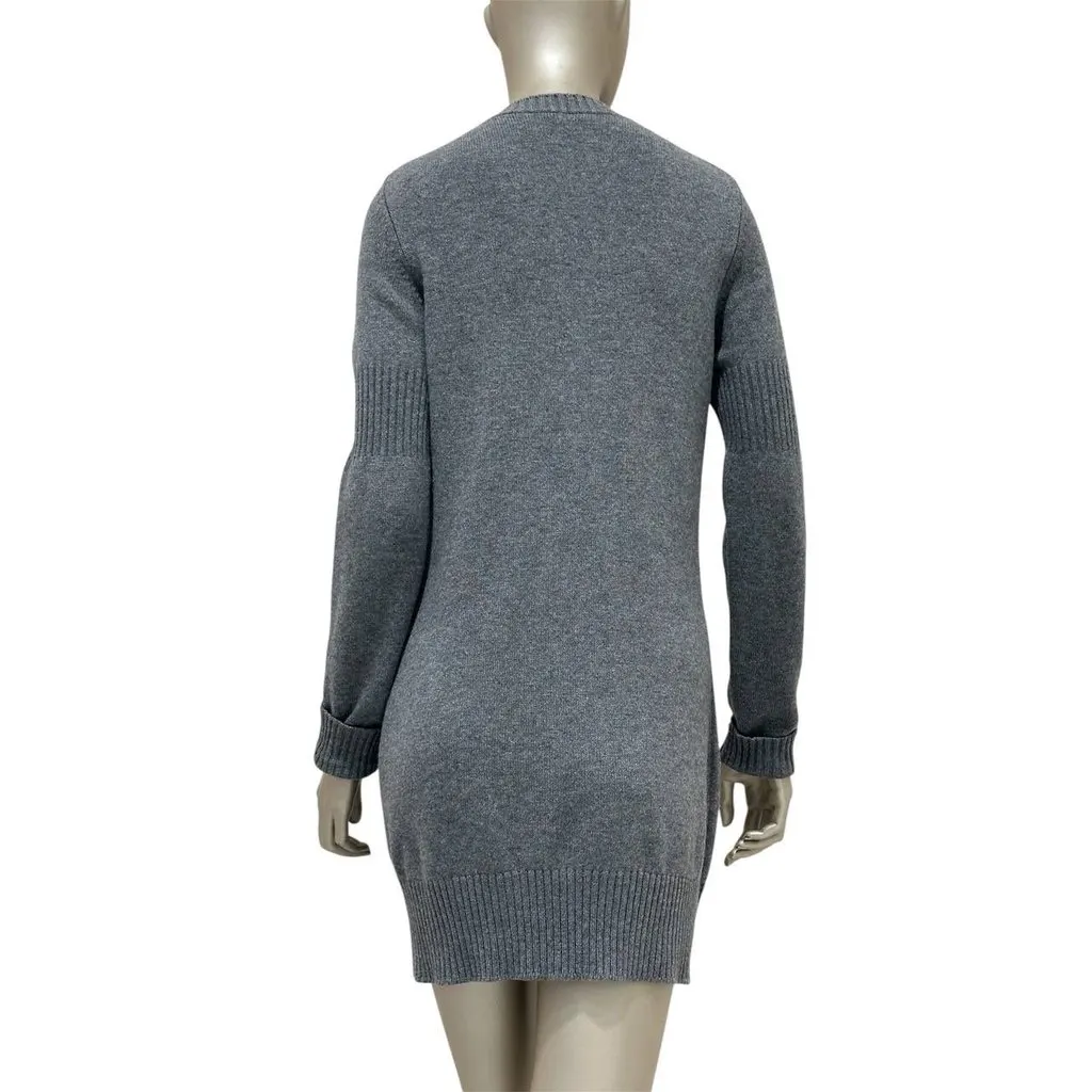 Chanel 100% Cashmere CC Turn Lock Gray Long Cardigan Sz.38 Pre-owned Grey Wool Good - Inside View