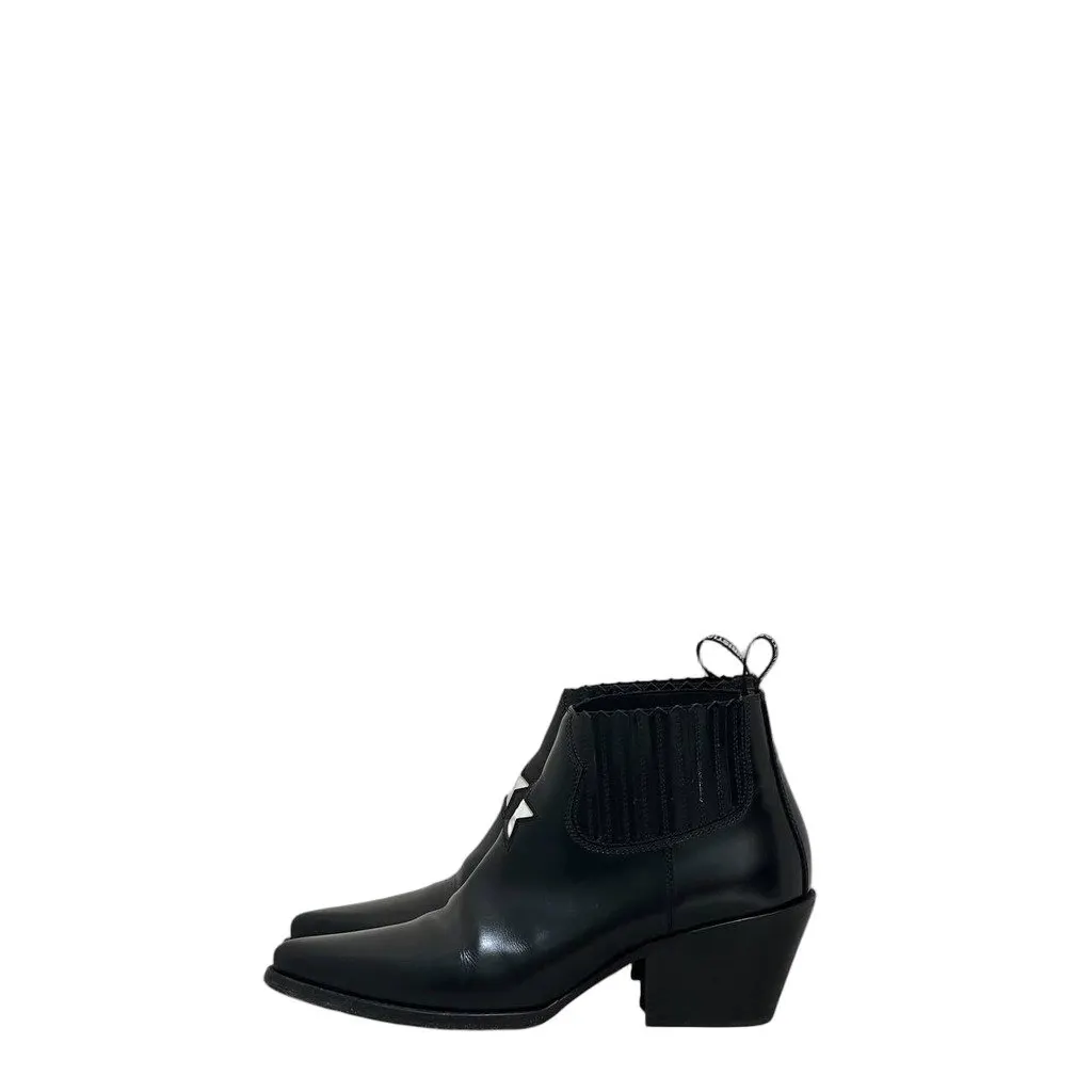 Dior J'Adior L.A. Star Leather Ankle Boots Sz.37.5 Pre-owned