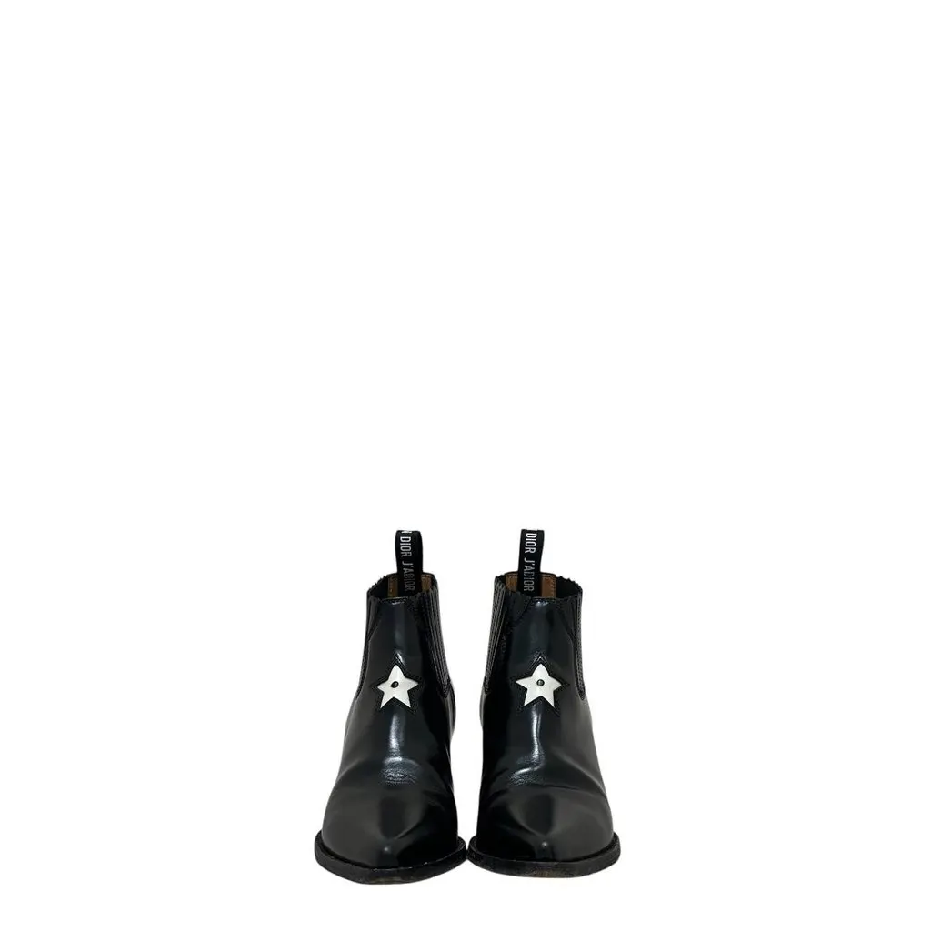 Dior J'Adior L.A. Star Leather Ankle Boots Sz.37.5 Pre-owned Black Leather Good - Inside View