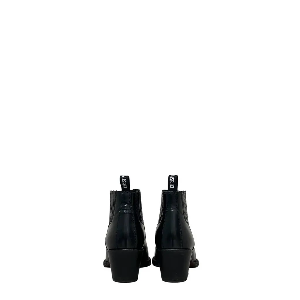 Dior J'Adior L.A. Star Leather Ankle Boots Sz.37.5 Pre-owned Black Leather Good - Box View