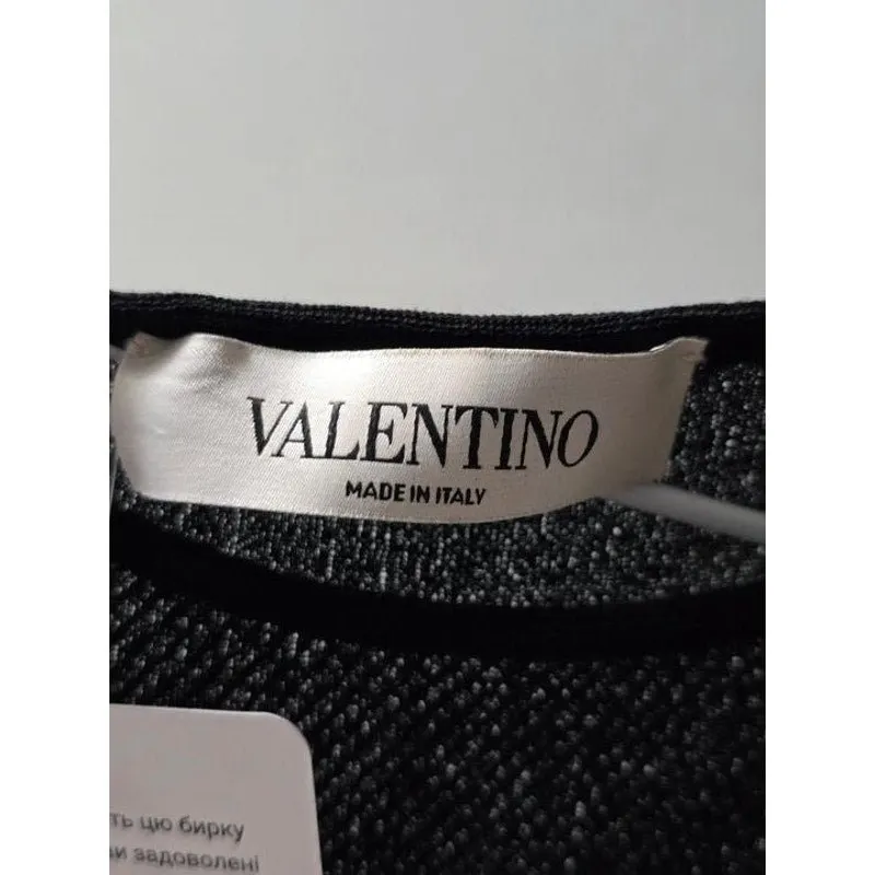 Valentino Black Lace-Insert Fitted Top - Size S Pre-owned Black Lace Good - Box View