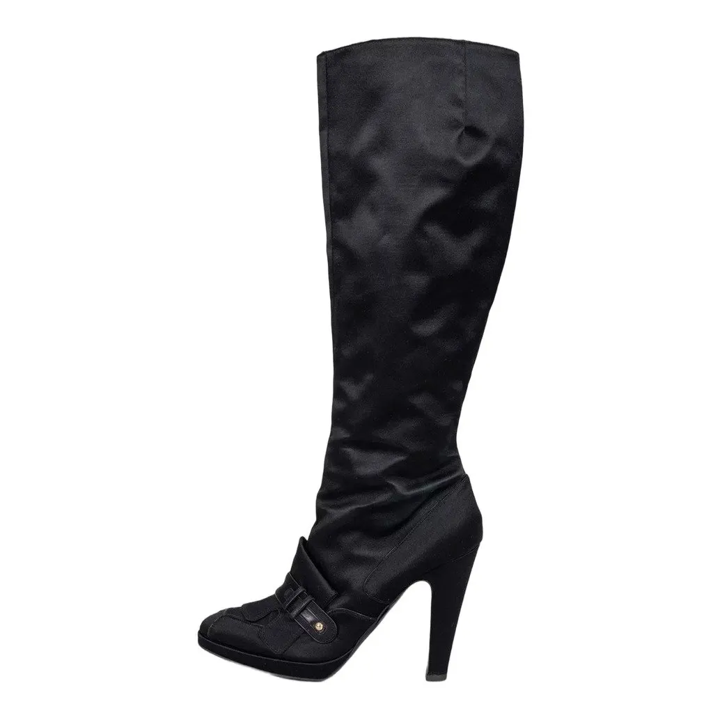 Gianfranco Ferré Black Textile Ankle Boots - EU 37 Pre-owned