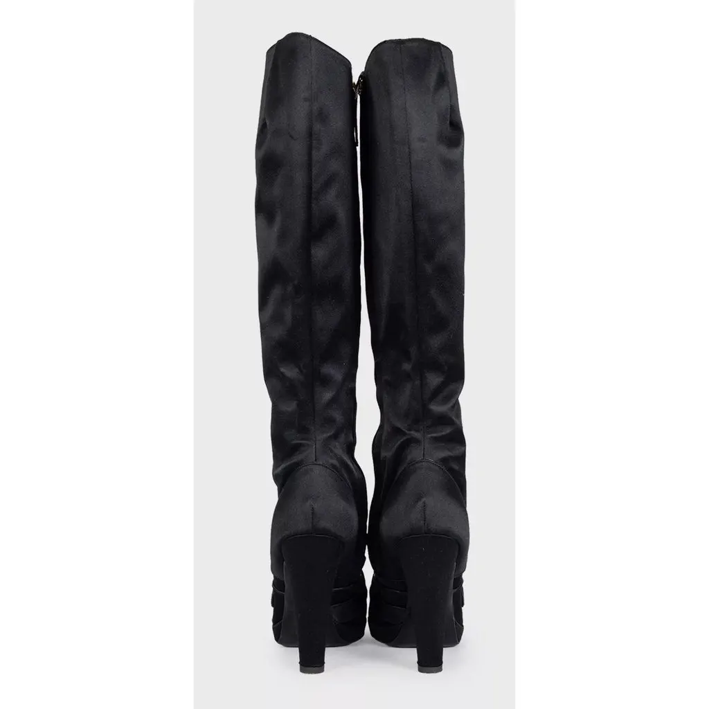Gianfranco Ferré Black Textile Ankle Boots - EU 37 Pre-owned Black Leather Good - Inside View