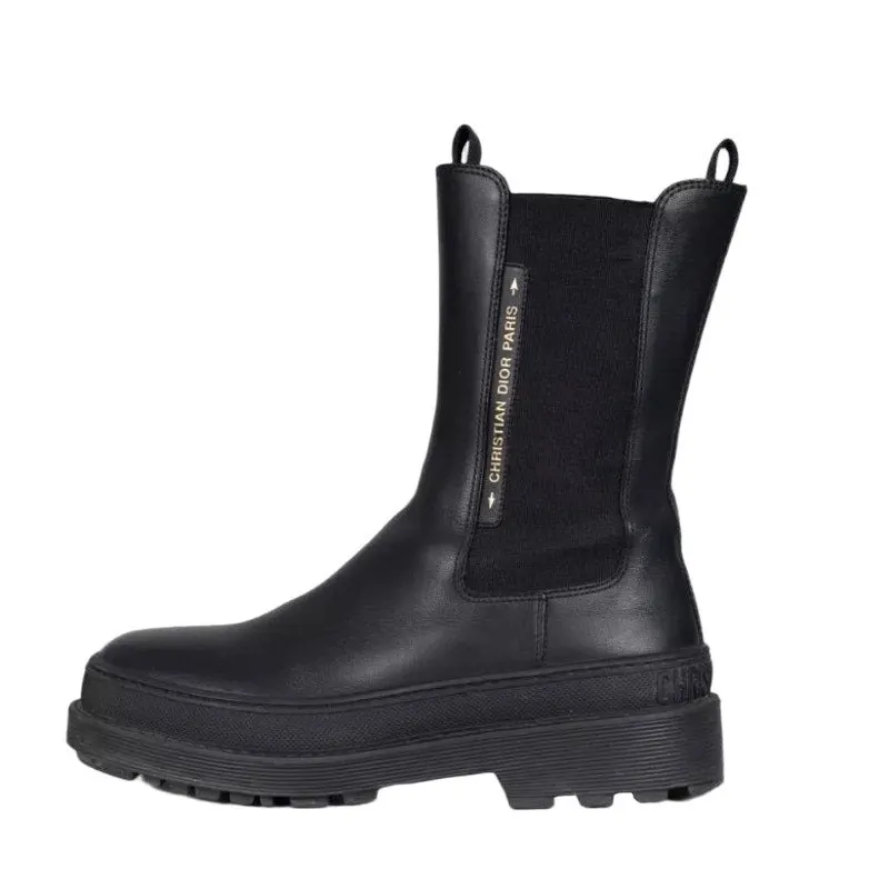 Dior Black Leather Chelsea Boots EU 38.5 Pre-owned