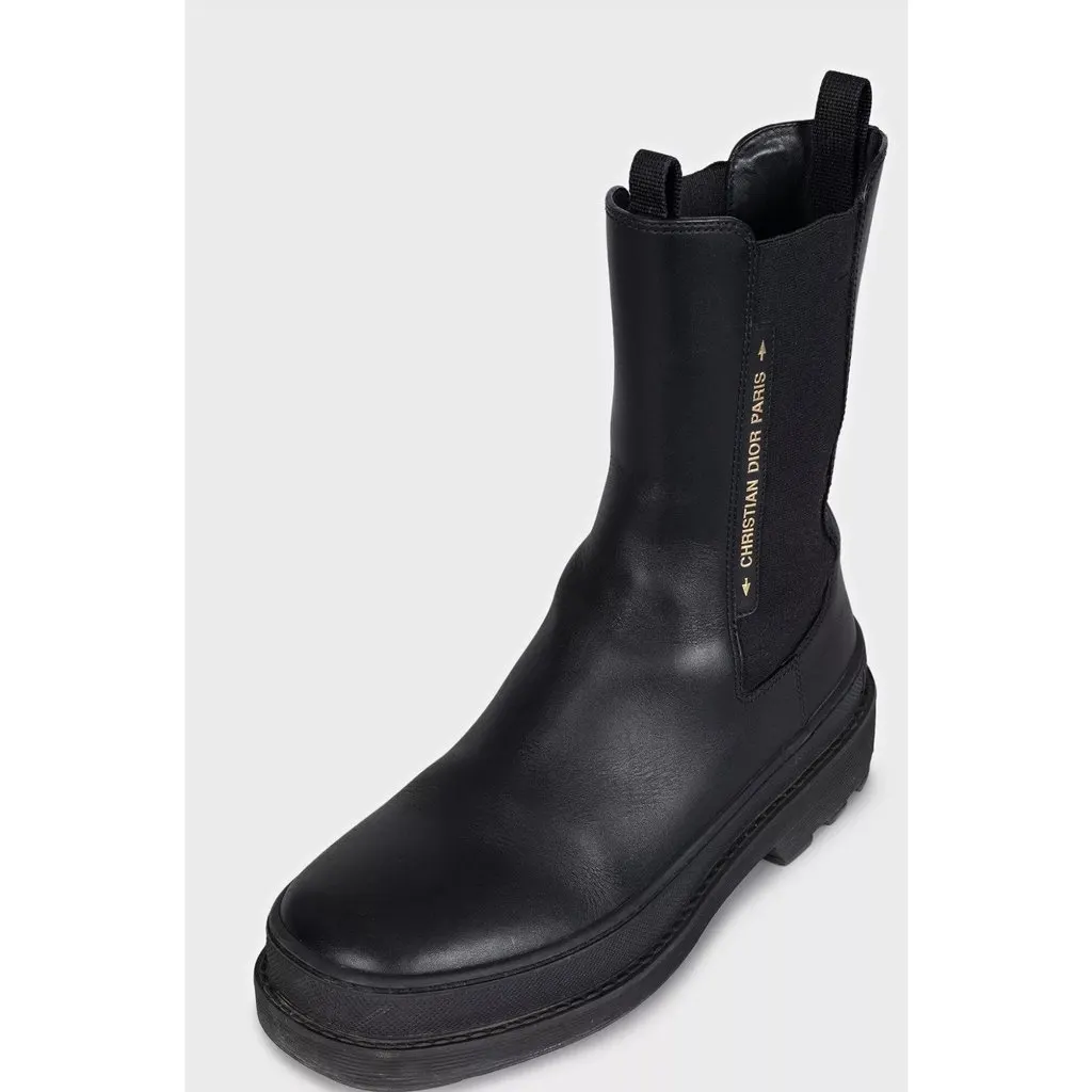 Dior Black Leather Chelsea Boots EU 38.5 Pre-owned Black Leather Good - Inside View