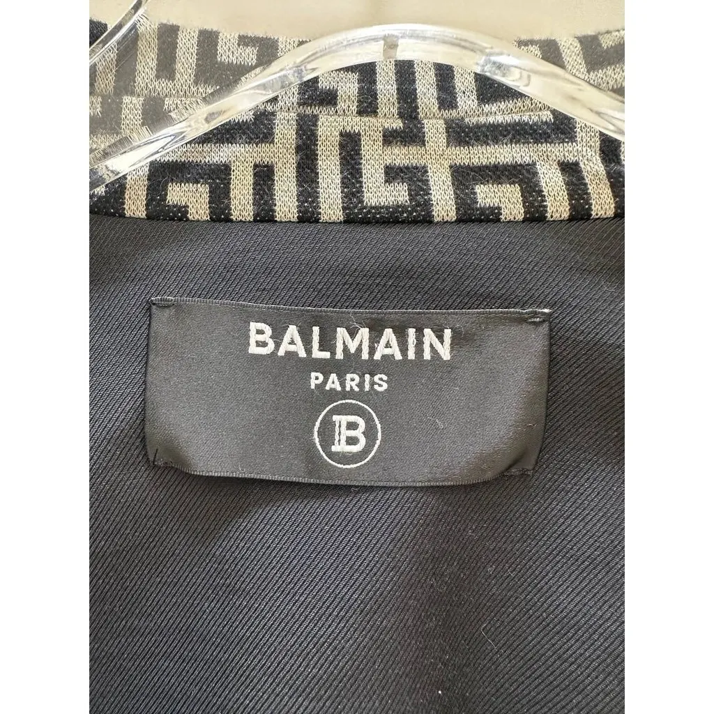 Balmain PB Labyrinth Monogram Blazer Sz.36 Pre-owned Black Canvas Good - Box View