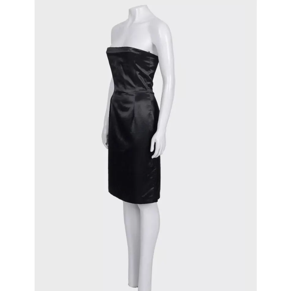 Alexander McQueen Black Bustier Mini Dress IT 40 S Black Good - Back View