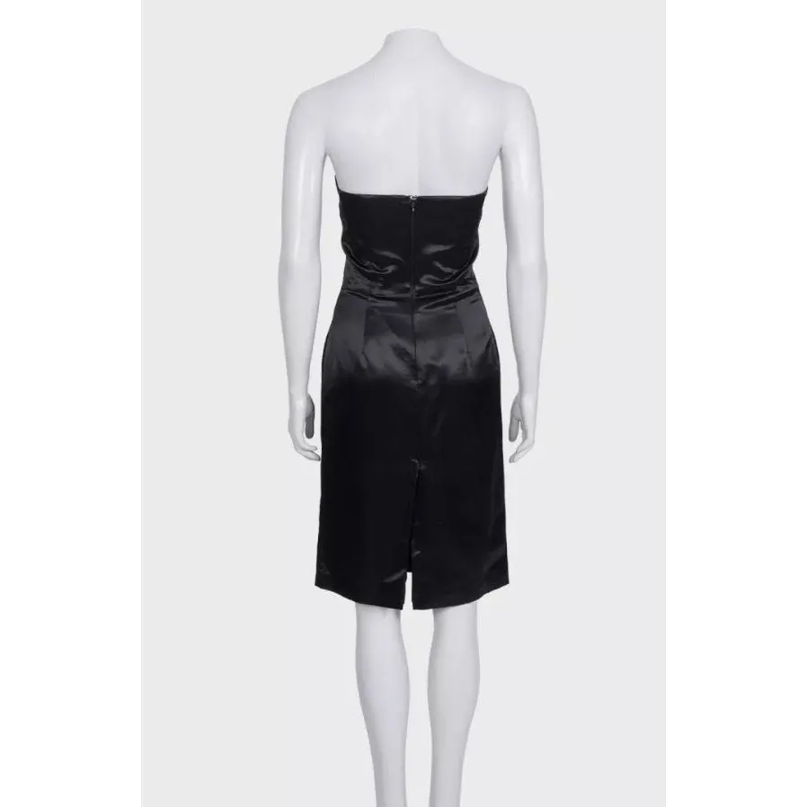 Alexander McQueen Black Bustier Mini Dress IT 40 S Black Good - Inside View
