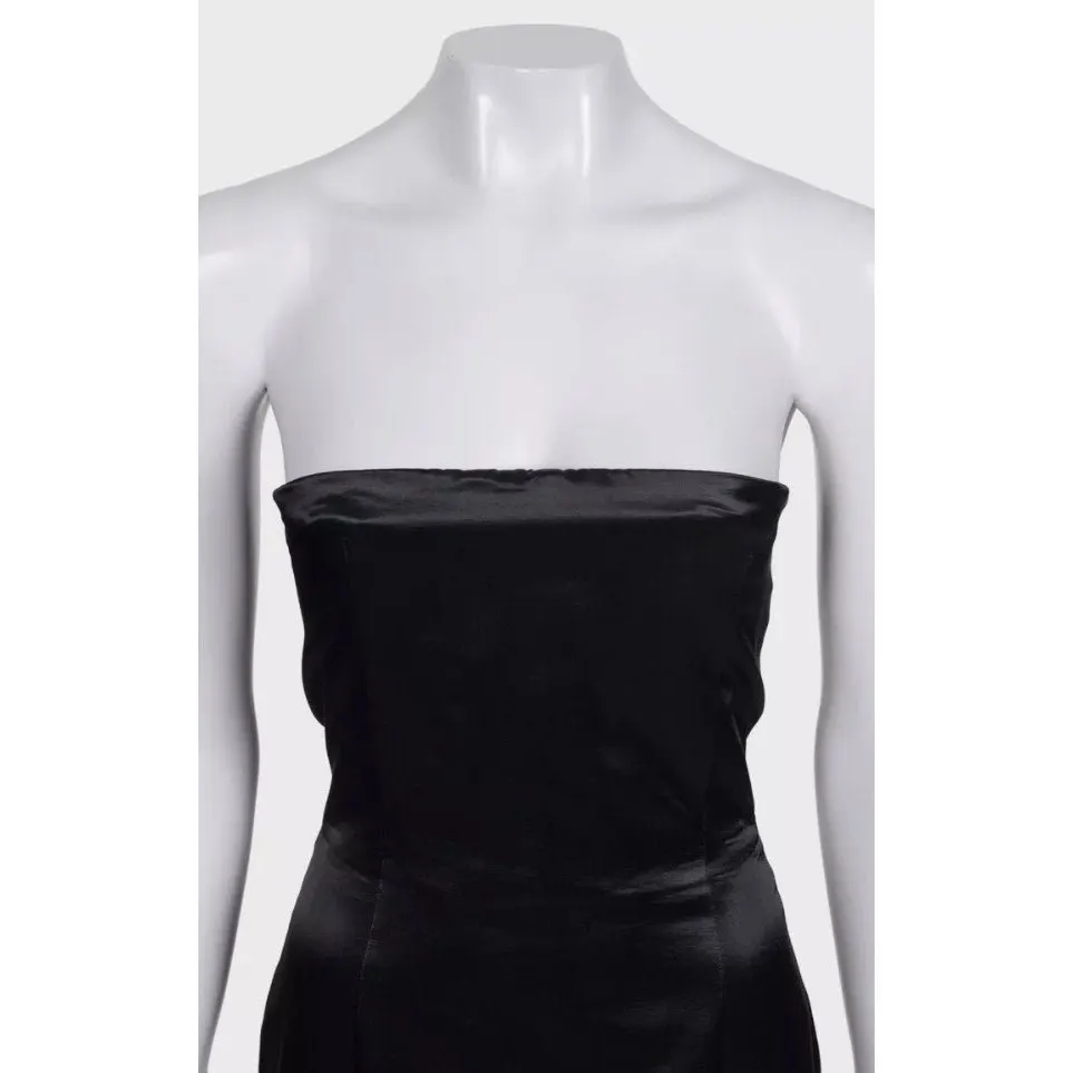 Alexander McQueen Black Bustier Mini Dress IT 40 S Black Good - Model View