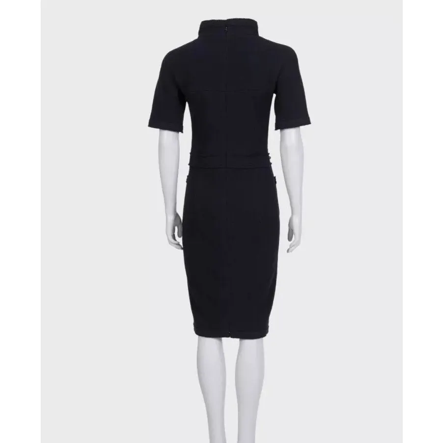 Chanel Black Wool Fitted Dress - FR 36 / US S Pre-owned Black Wool Good - Inside View