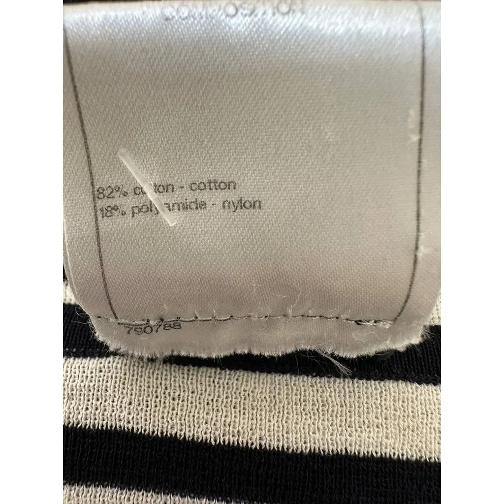 Chanel Vintage Striped Knit Top - FR 38 Pre-owned Navy Cotton Good - Box View