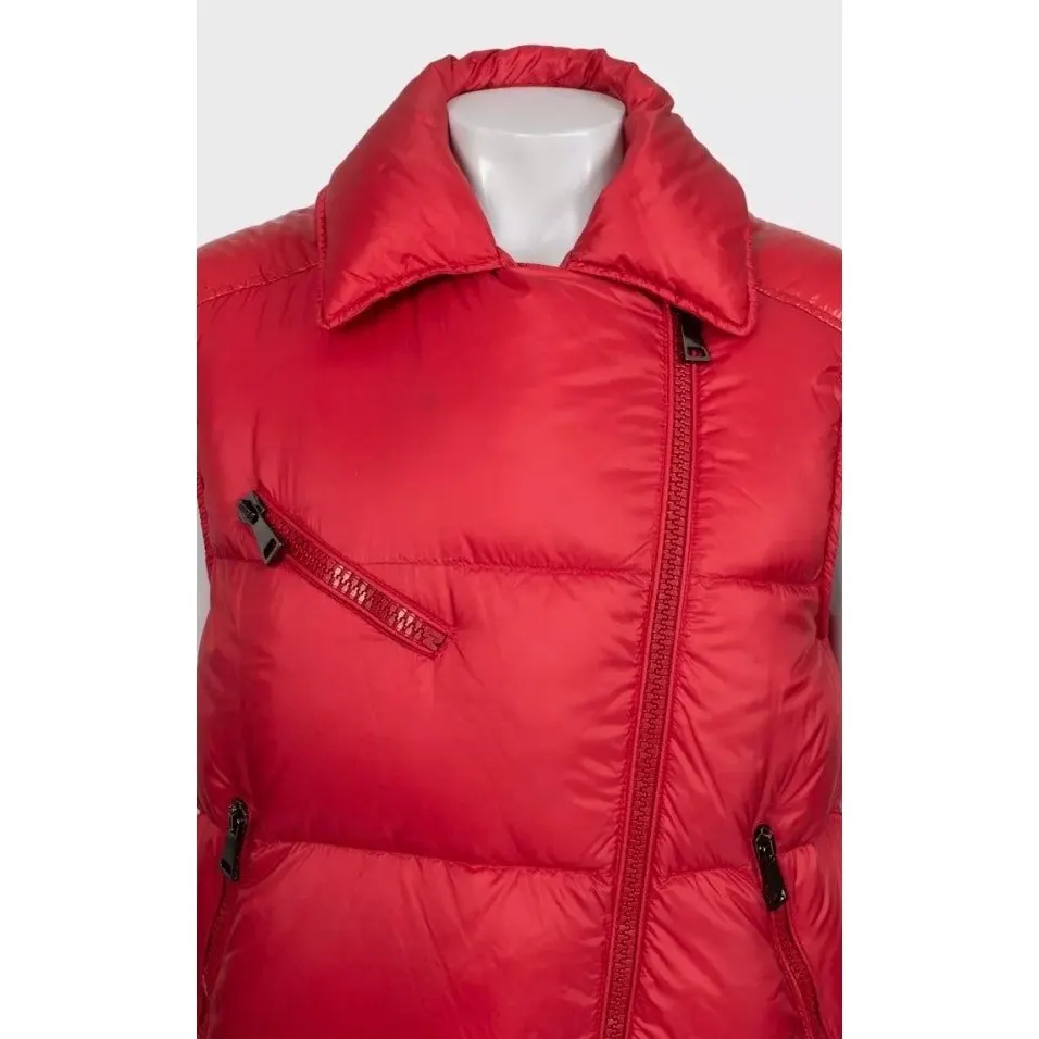 Moncler Red Quilted Down Puffer Vest Gilet - Size M Pre-owned Red Polyester Good - Model View