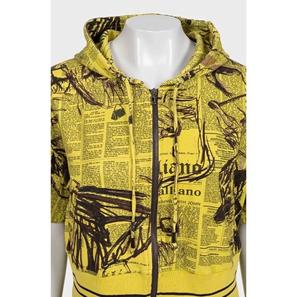 Galliano Vintage Yellow Printed Shorts Suit Set S Pre-owned Yellow Good - Box View