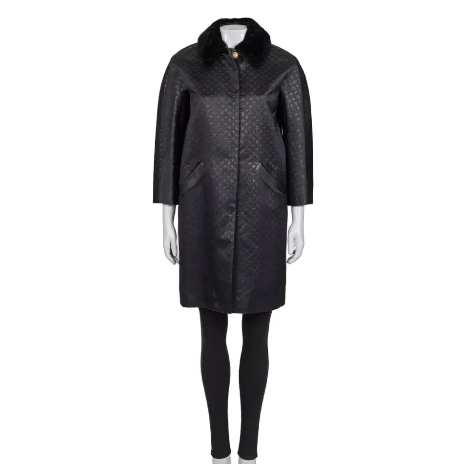 Louis Vuitton Black Silk Coat FR 36 / S Pre-owned