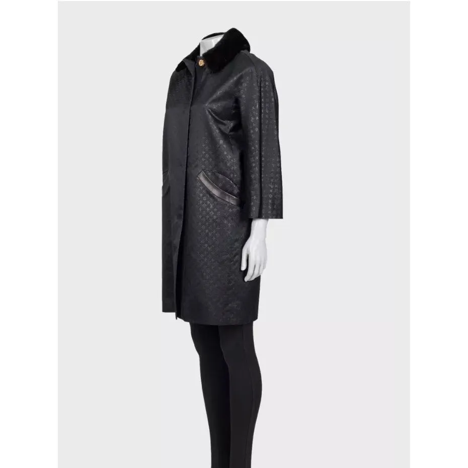 Louis Vuitton Black Silk Coat FR 36 / S Pre-owned Black Silk Good - Back View