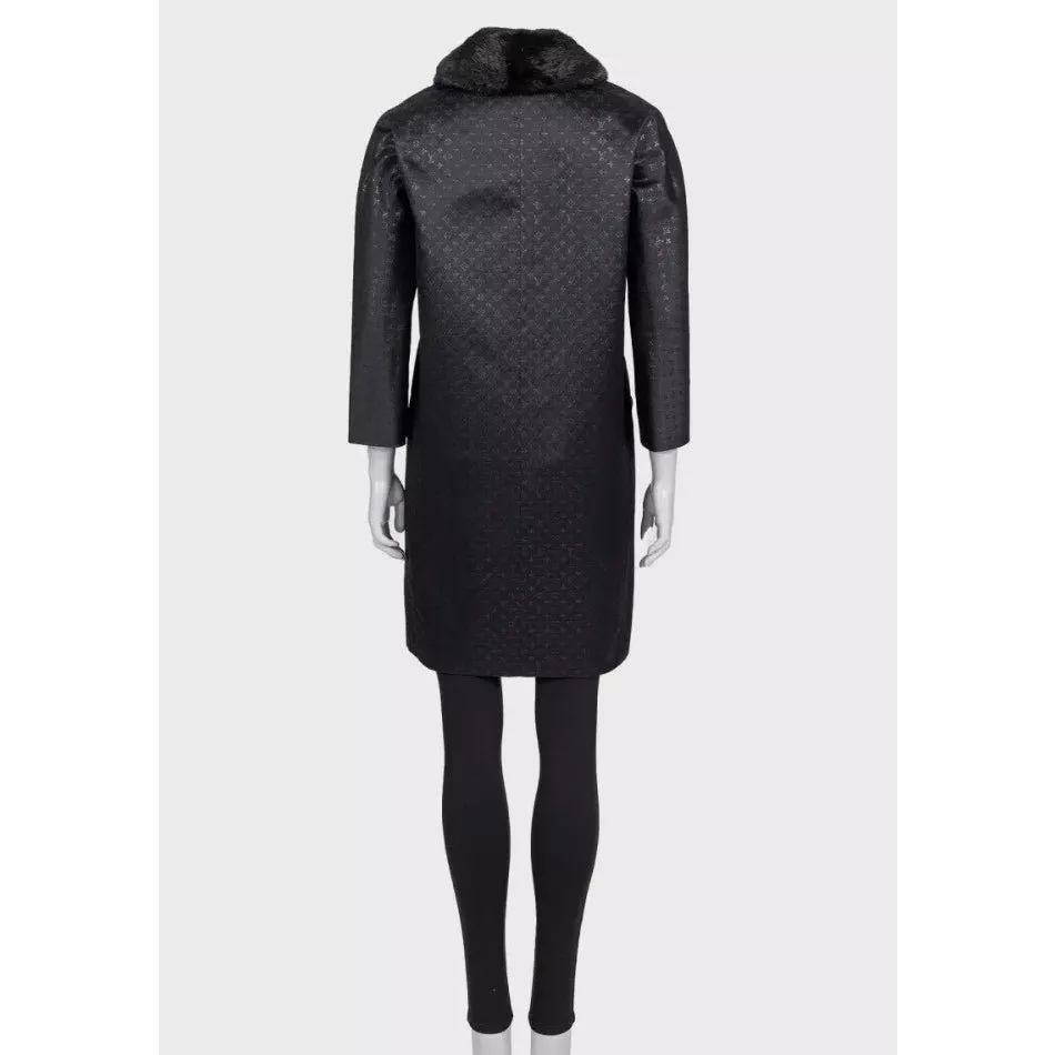 Louis Vuitton Black Silk Coat FR 36 / S Pre-owned Black Silk Good - Inside View