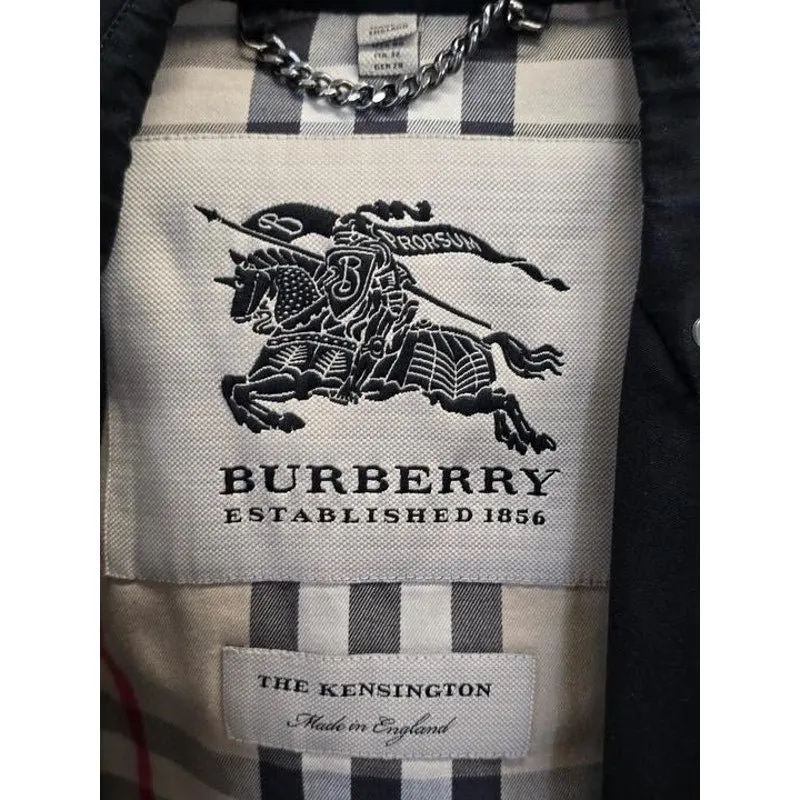 Burberry Cropped Double-Breasted Trench Coat XXS Pre-owned MultiColor Cotton Good - Box View