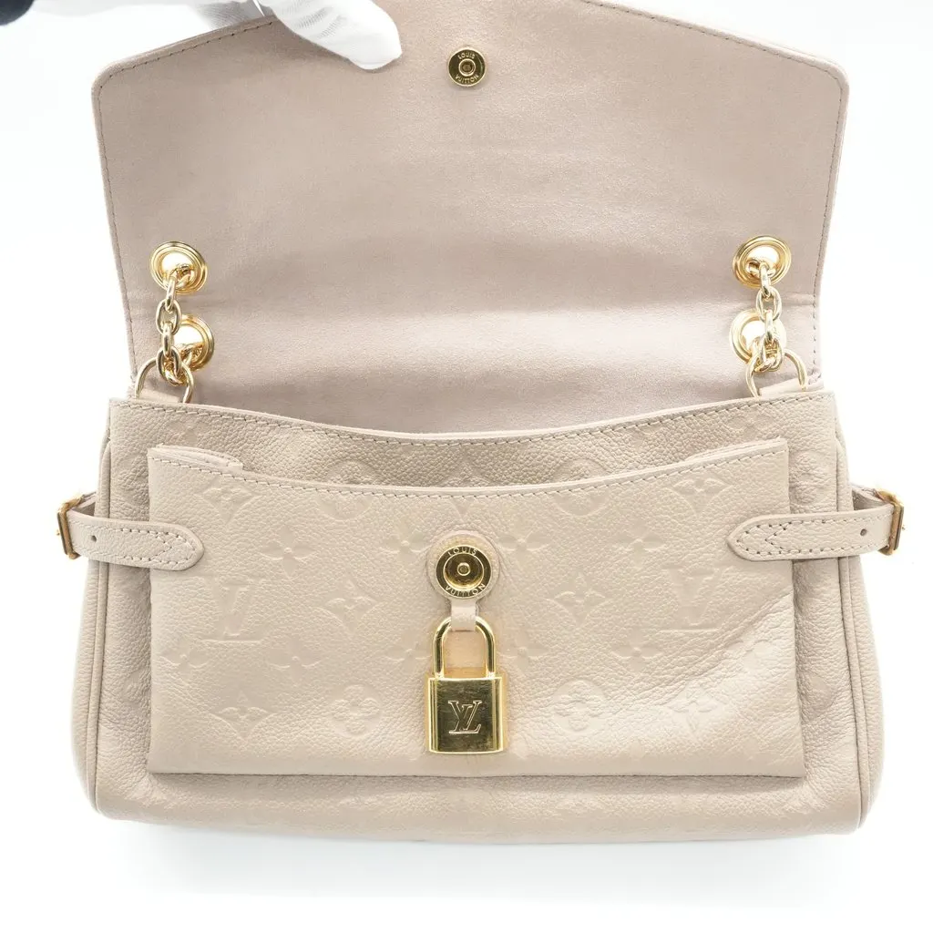 Louis Vuitton Anytime Flap Bag Beige Monogram Embossed Beige Leather Good - Inside View