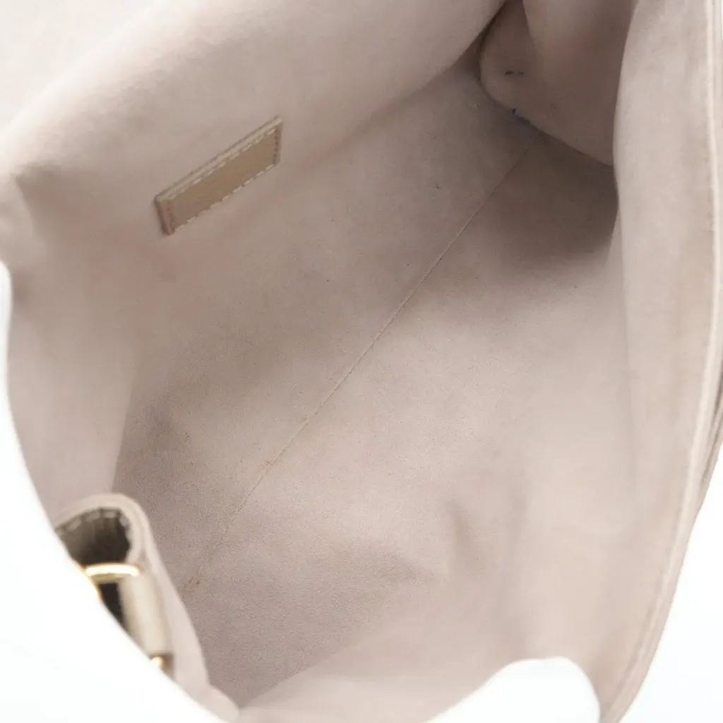 Louis Vuitton Anytime Flap Bag Beige Monogram Embossed Beige Leather Good - Model View